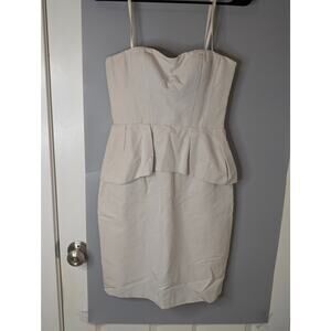 BCBG Maxazria Avanti Strapless ruffle cocktail dress Beige
